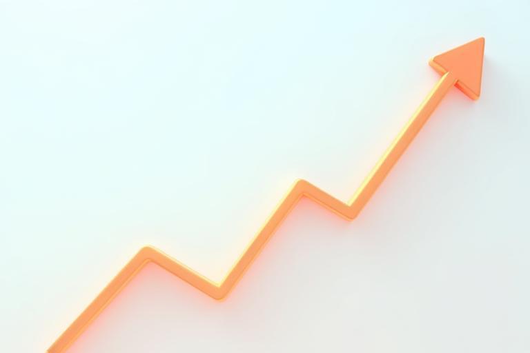 Sales graph illustration showing significant growth