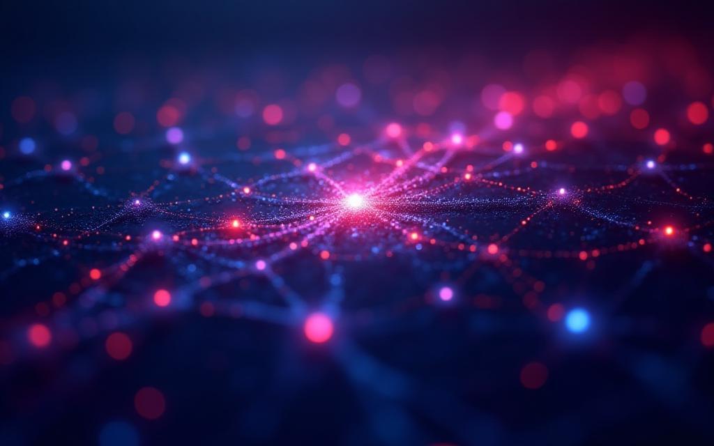 Abstract AI network concept illustration, symbolizing connectivity and intelligence.