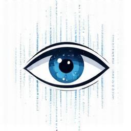 Computer Vision icon representing an eye looking at binary code