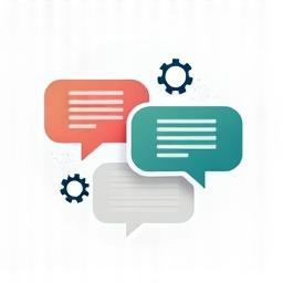 Natural Language Processing icon showing text bubbles and gears